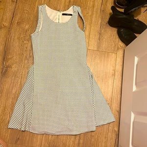 Medium Length Dress, White with blue checkered pattern, Sugarlips, M